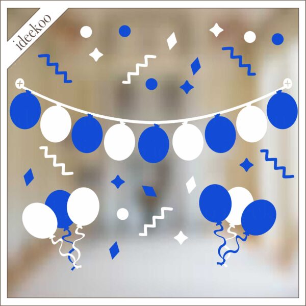 Carnaval sticker ballonslinger confetti - Afbeelding 2