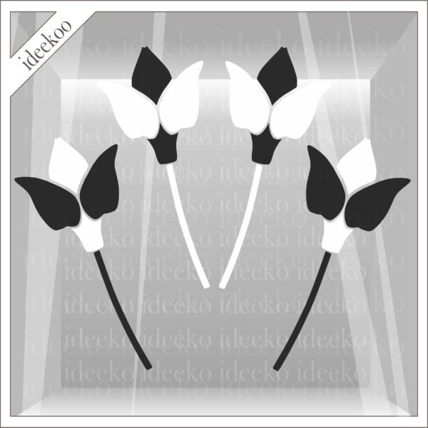 Carnaval sticker Tulpen Set 4 stuks