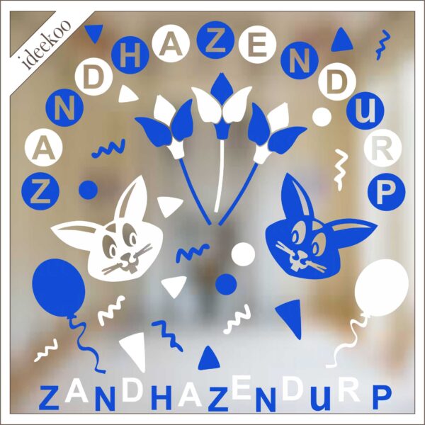 Carnaval sticker Zandhazendurp versierset