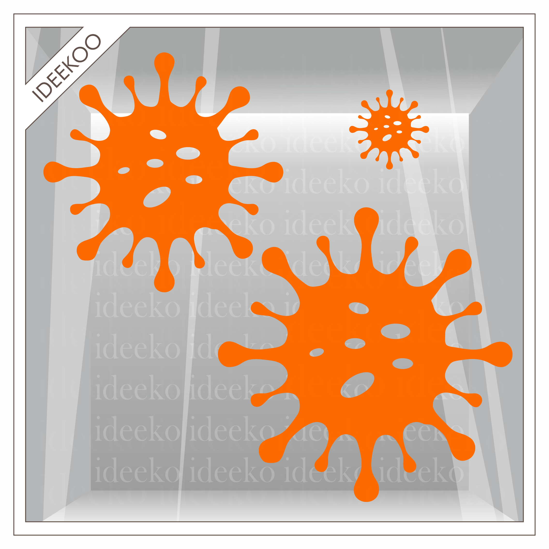 corona sticker, herbruikbare raamsticker coroan virus, COVID-19 virus sticker