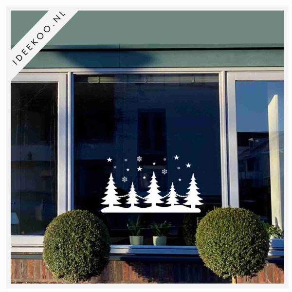 Raamsticker kerstbomen, Kerststicker, herbuikbare raamsticker kerst