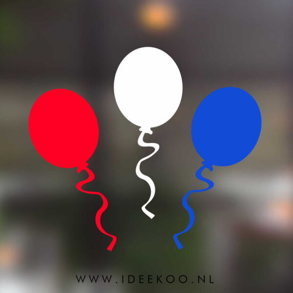 koningsdag sticker rood wit blauw oranje raamsticker koningsdag versiering ballon