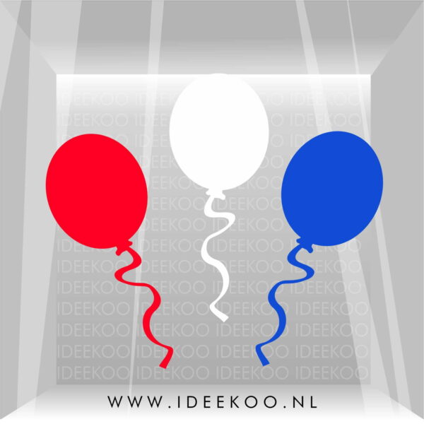 koningsdag sticker rood wit blauw oranje raamsticker koningsdag versiering ballon