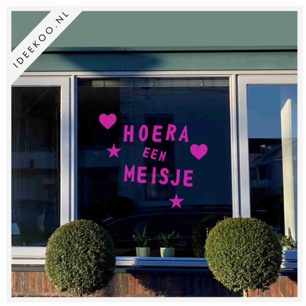Geboortesticker HOERA EEN MEISJE - Afbeelding 3