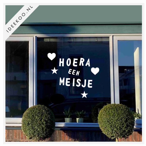 Geboortesticker HOERA EEN MEISJE - Afbeelding 4