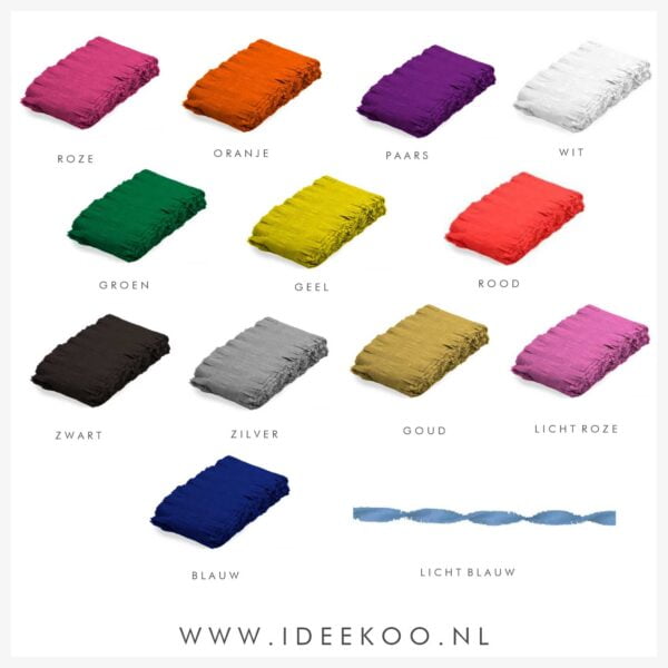 Crepeslinger 6 meter, Crepeguirlande 6 meter, versiering carnaval, vlaggen koningsdag