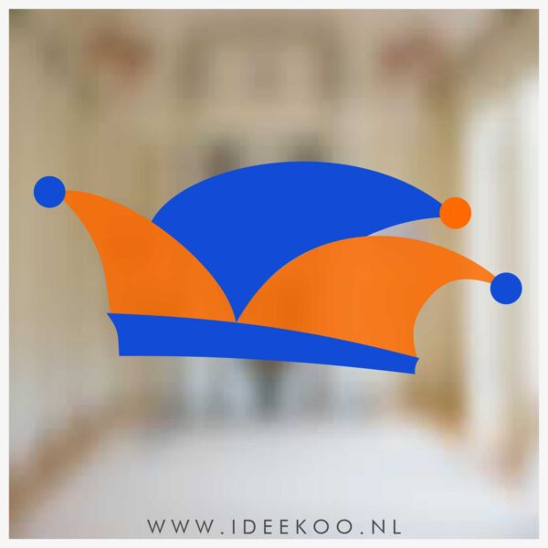 Steek Lampegat, raamsticker steek Lampegat, Carnavalsticker steek blauw oranje