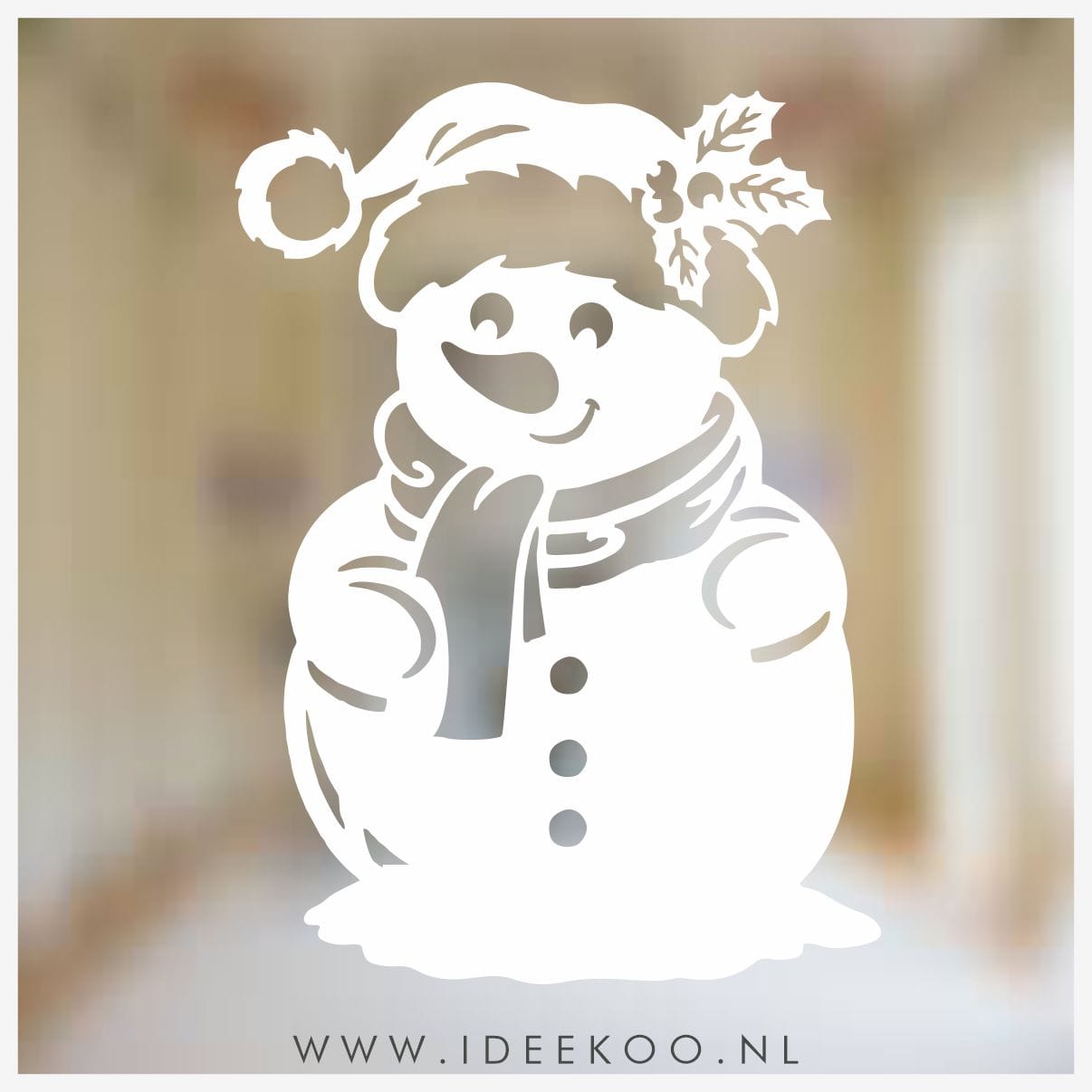 Raamsticker Sneeuwpop - Afbeelding 3