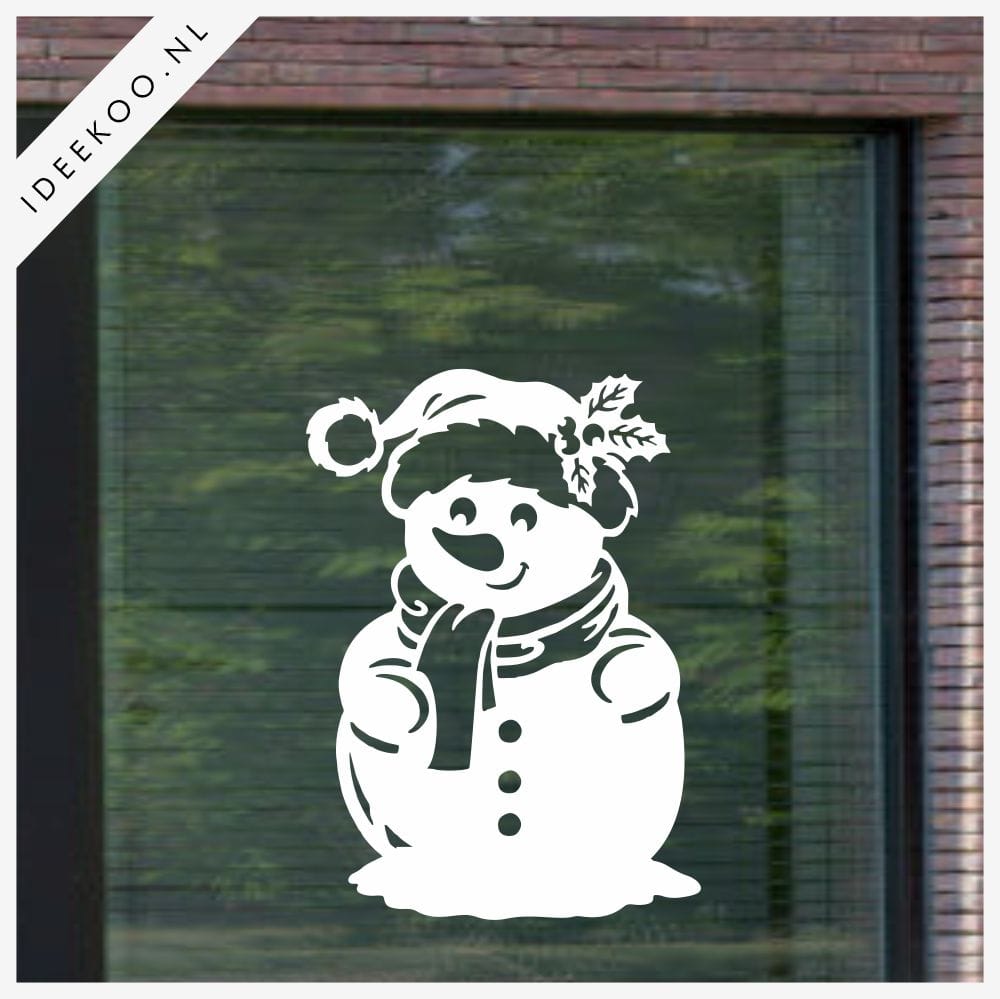 Raamsticker Sneeuwpop - Afbeelding 2