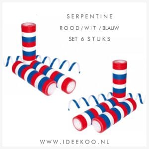 Serpentine rood wit blauw 6 stuks