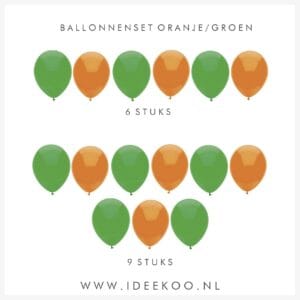 Ballonnen vierdaagse oranje/groen
